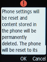 Press the OK key.