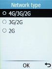 Select the required network mode.