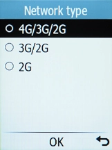 Select the required network mode.