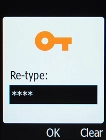 Repeat the phone lock code and press the OK key.