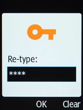 Repeat the phone lock code and press the OK key.
