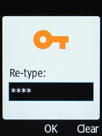 Repeat the phone lock code and press the OK key.