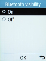 Select the required setting to turn Bluetooth visibility on or off.