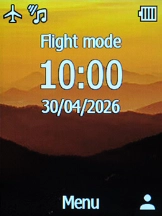 The flight mode icon shows that flight mode is turned on.