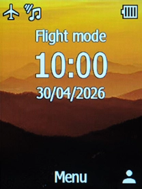 The flight mode icon shows that flight mode is turned on.