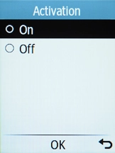 Select On to turn on the function.