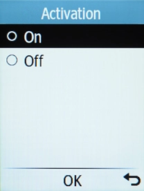Select On to turn on the function.