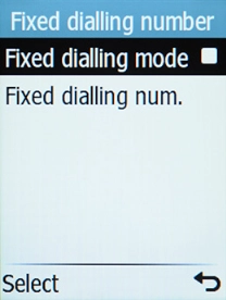 Select Fixed dialling number.