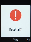 Press the OK key. Wait a moment while the factory default settings are restored. Follow the instructions on the screen to set up your phone and prepare it for use.