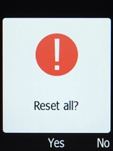 Press the OK key. Wait a moment while the factory default settings are restored. Follow the instructions on the screen to set up your phone and prepare it for use.