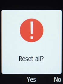 Press the OK key. Wait a moment while the factory default settings are restored. Follow the instructions on the screen to set up your phone and prepare it for use.