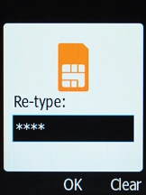 Key in the new PIN again and press the OK key.