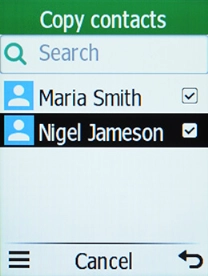 Press the Left selection key.