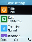Follow the instructions on the screen to select the required settings and press the Left selection key.