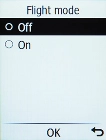 Select the required setting to turn the function on or off.