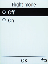 Select the required setting to turn the function on or off.