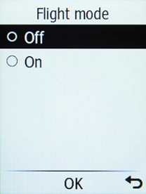 Select the required setting to turn the function on or off.