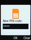 Key in a new four-digit PIN and press the OK key.