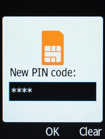 Key in a new four-digit PIN and press the OK key.