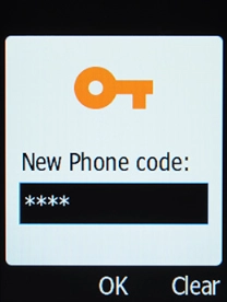 Key in the required phone lock code and press the OK key.