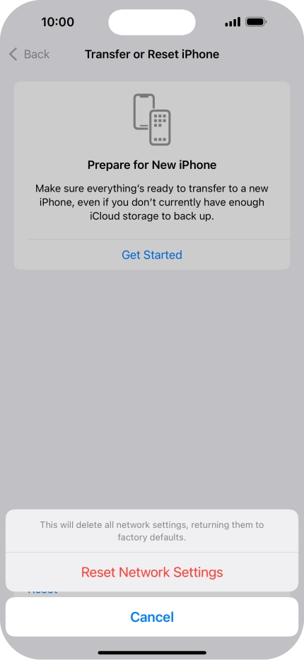 Press Reset Network Settings. Press Reset Network Settings.