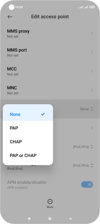 Press None.