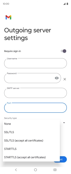 Press SSL/TLS.