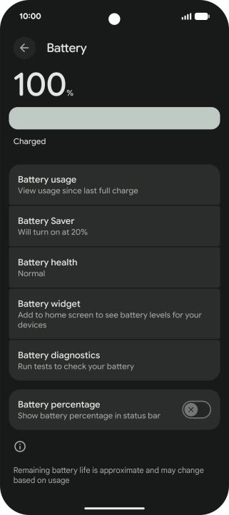 Press Battery health. Press Battery health.