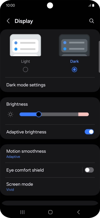 Press Dark mode settings.