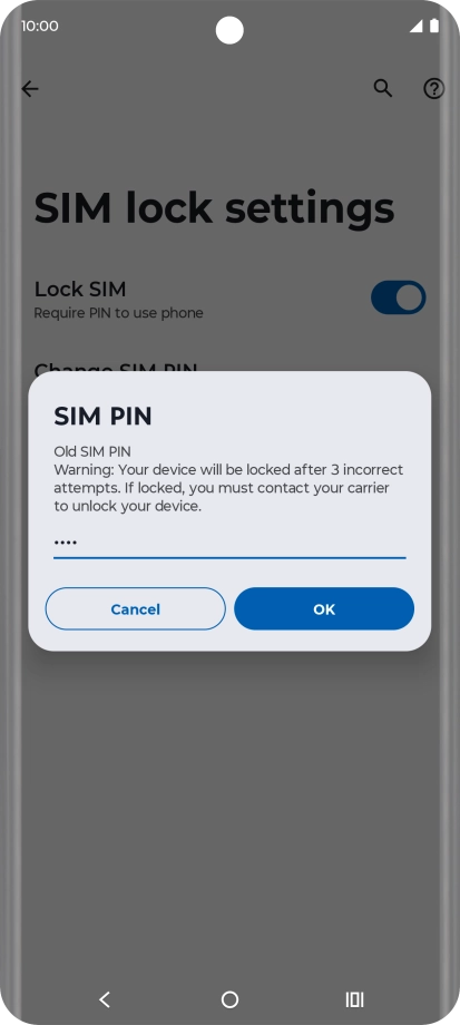 Key in your current PIN and press OK.