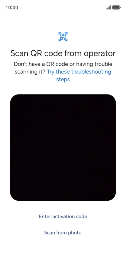 Place the QR code you've received inside the phone camera frame to scan the code. Place the QR code you've received inside the phone camera frame to scan the code.