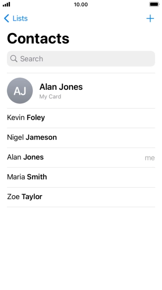 Press the new contact icon. Press the new contact icon.