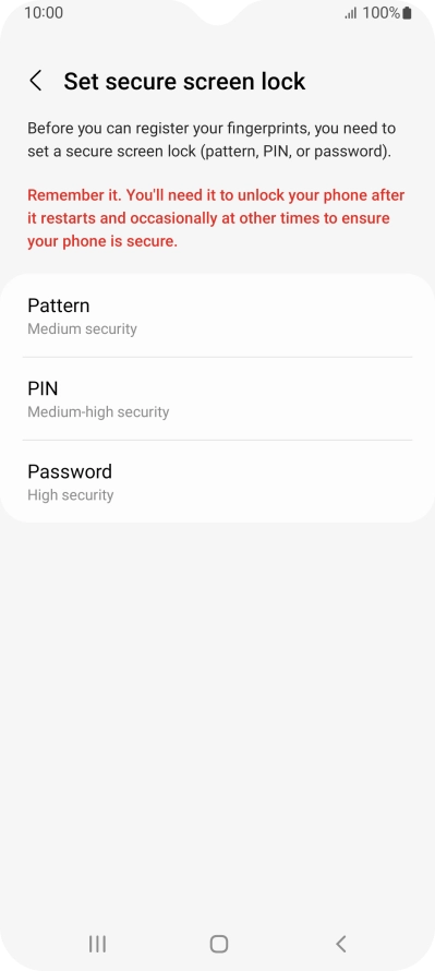 Press the required phone lock code and follow the instructions on the screen to create an additional phone lock code.