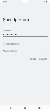 Key in the password for the Wi-Fi network and press CONNECT. Key in the password for the Wi-Fi network and press CONNECT.