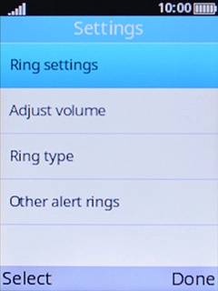 Select Ring settings. Select Ring settings.