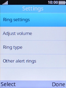Select Ring settings. Select Ring settings.