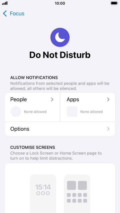 Press People and follow the instructions on the screen to select which contacts you would like to receive calls and notifications from when Do Not Disturb is turned on. Press People and follow the instructions on the screen to select which contacts you would like to receive calls and notifications from when Do Not Disturb is turned on.