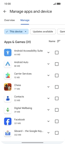 Press the required app. Press the required app.