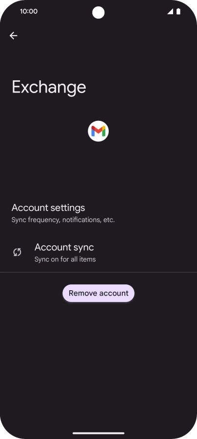 Press Remove account.