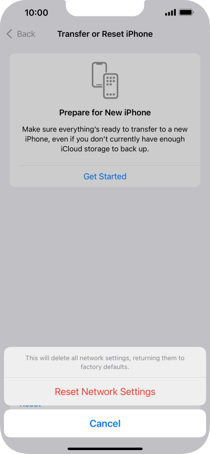 Press Reset Network Settings.