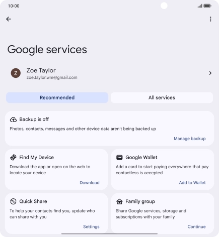 Press All services.
