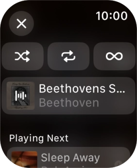 Press the shuffle icon to turn the function on or off.