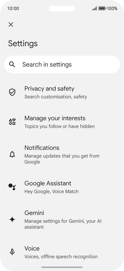 Press Google Assistant.