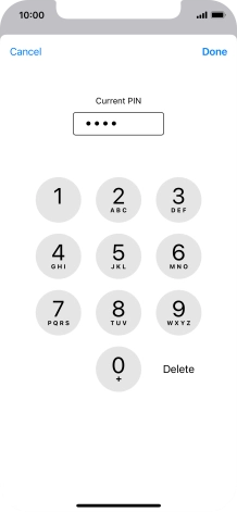 Key in your current PIN and press Done. Key in your current PIN and press Done.