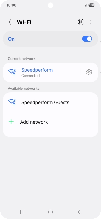 Press the settings icon next to the Wi-Fi network you're connected to.