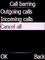 Select Cancel all and press the Left selection key. Select Cancel all and press the Left selection key.
