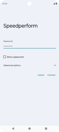 Key in the password for the Wi-Fi network and press Connect. Key in the password for the Wi-Fi network and press Connect.