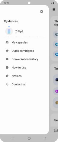 Press the settings icon. Press the settings icon.