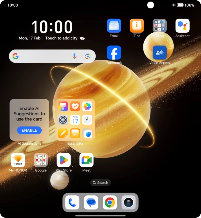 The flight mode icon shows that flight mode is turned on.