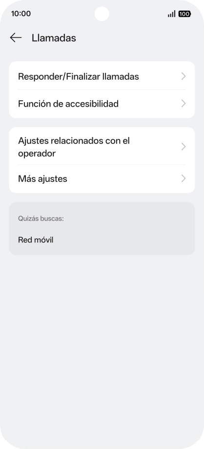 Pulsa Ajustes relacionados con el operador. Pulsa Ajustes relacionados con el operador.